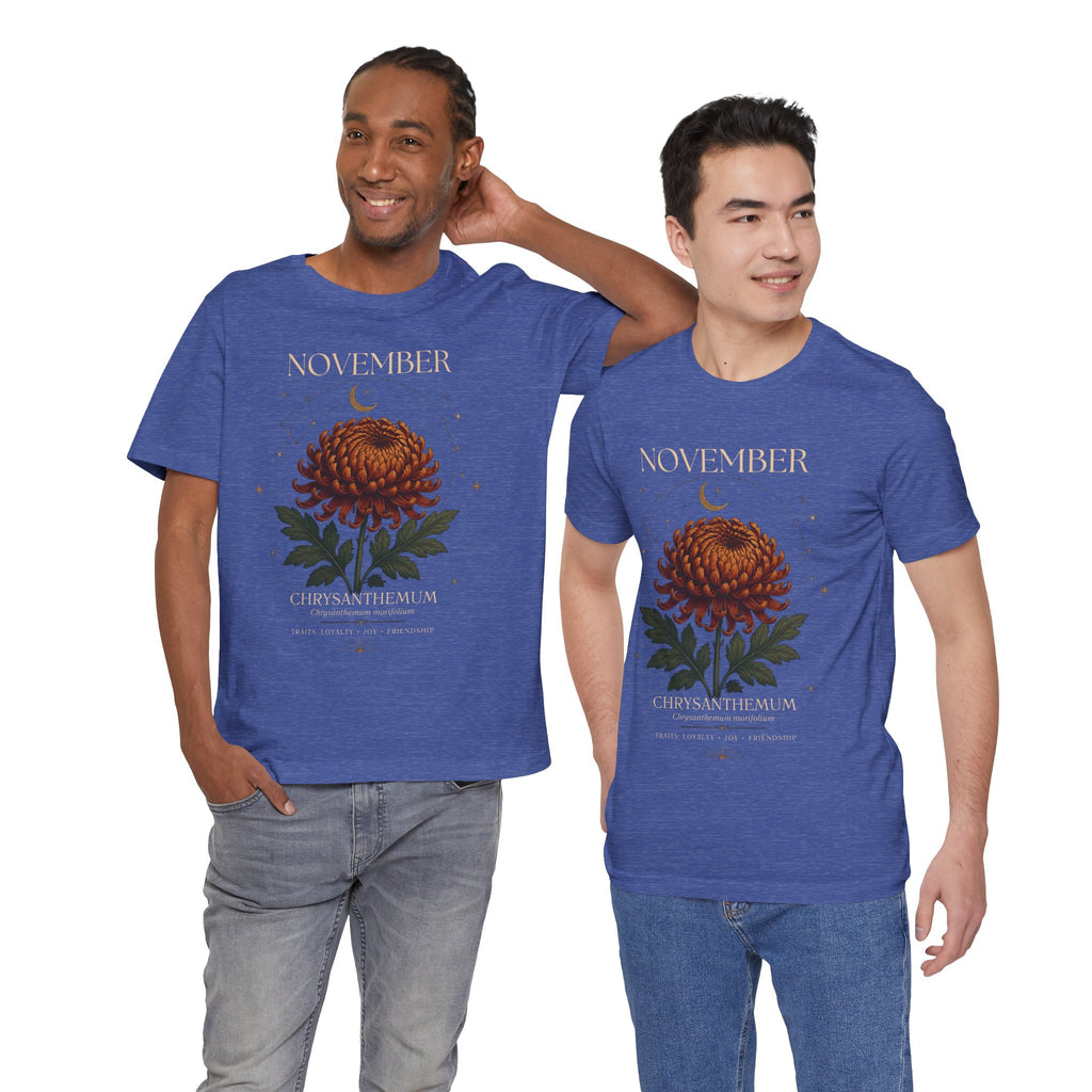 November Birth Flower Chrysanthemum Tee — Floral Birth Month T-Shirt