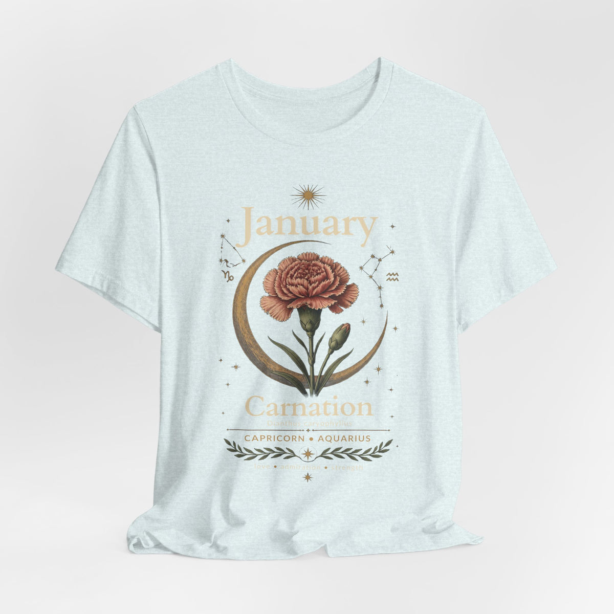 January Birth Flower - Carnation T-Shirt — Birth Month Flower Tee