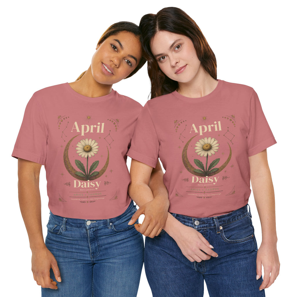 April Birth Flower Tee | Daisy Botanical Design | Birthday Gift