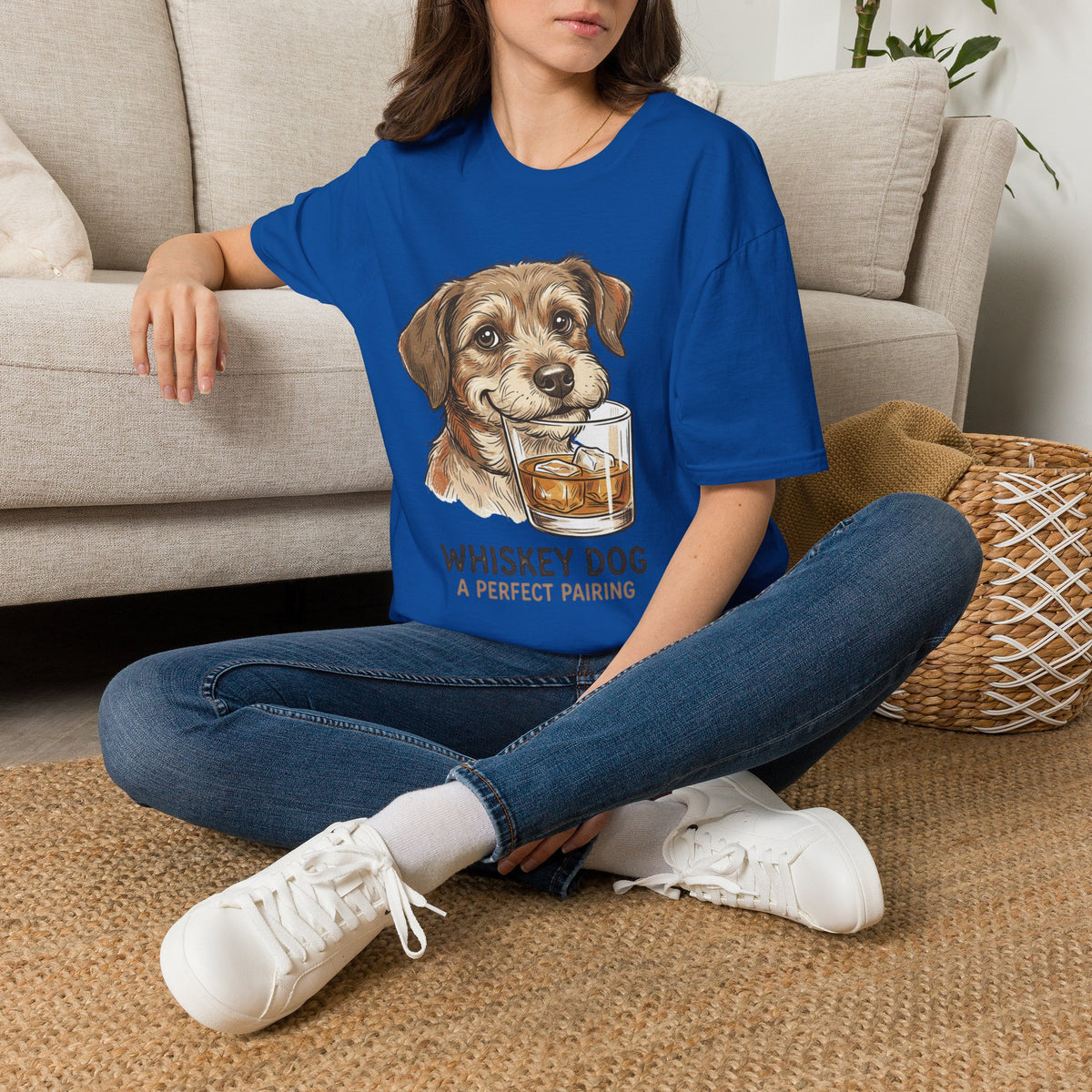 Whiskey Dog A Perfect Pairing T-Shirt | Dog & Whiskey Illustration