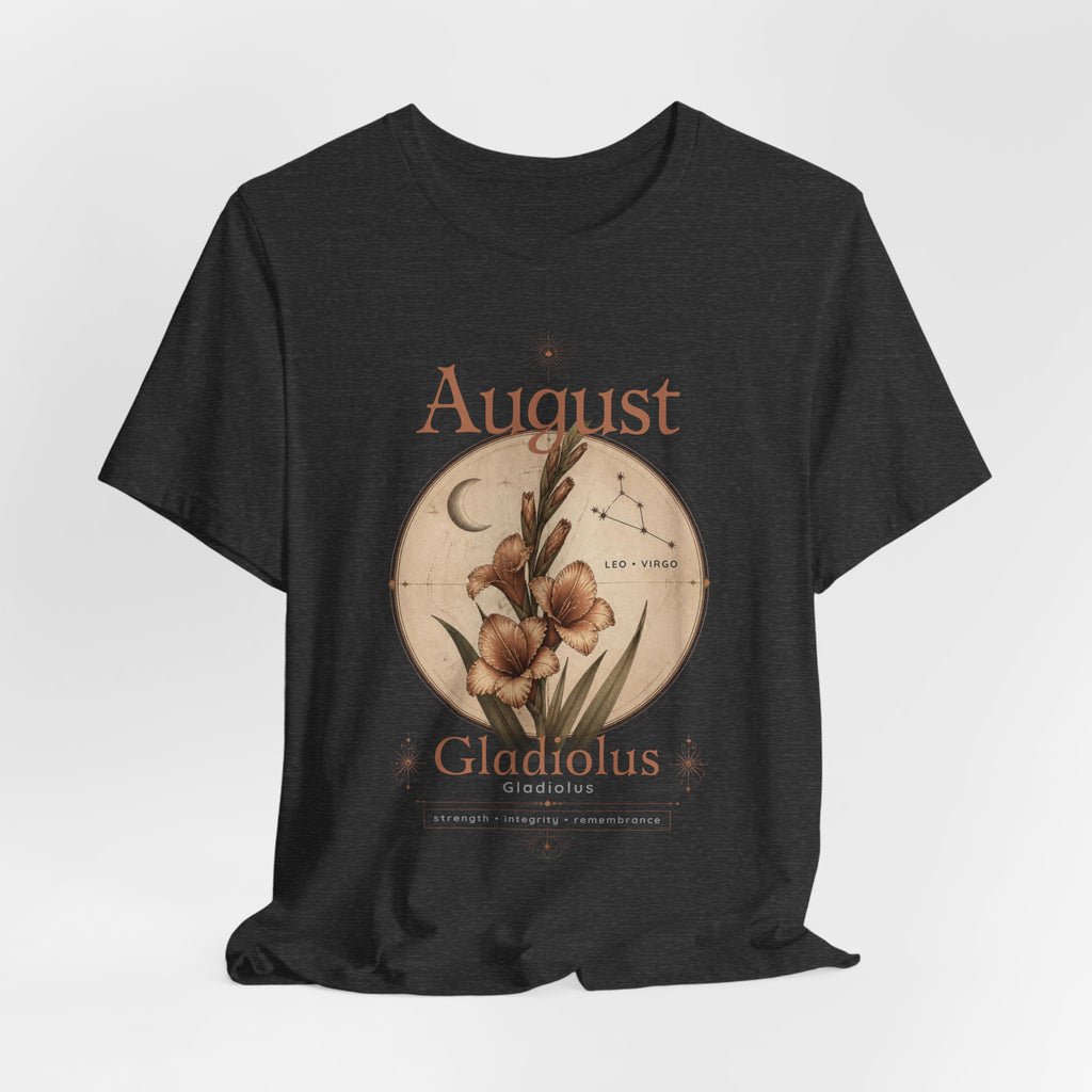 August Birth Flower Gladiolus Floral Tee
