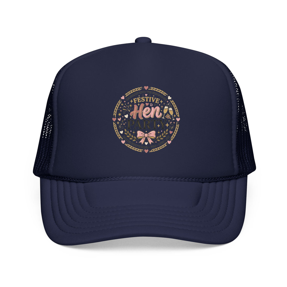 Hen Party Festive Foam Trucker Hat | Floral Wreath Design