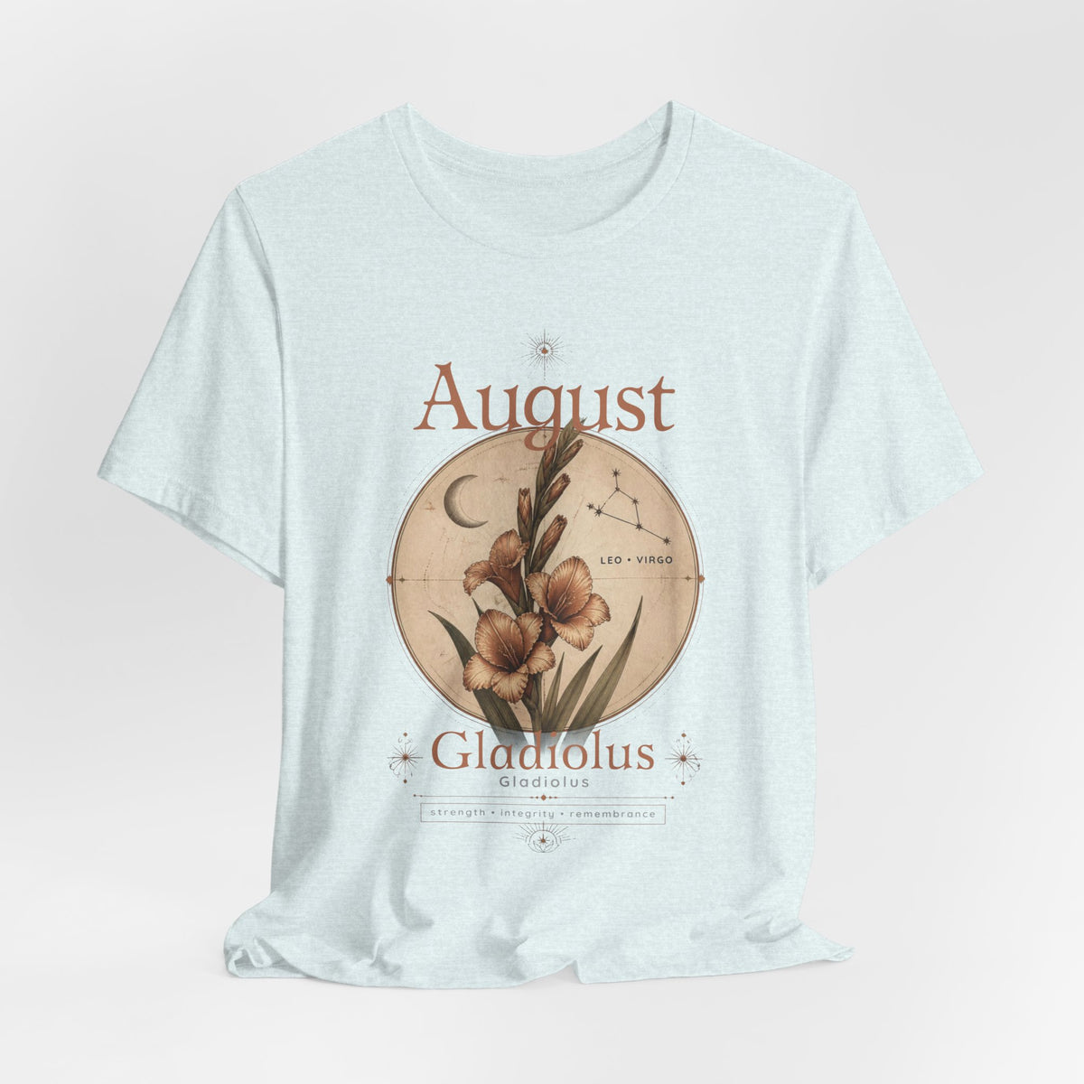 August Birth Flower Gladiolus Floral Tee
