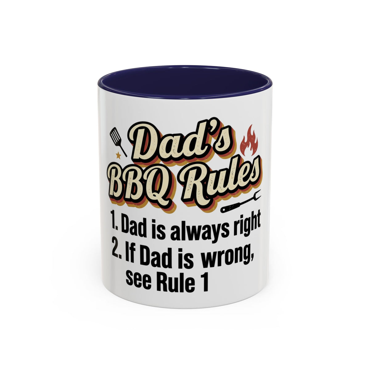 Dad's BBQ Rules Mug | 11oz or 15oz Accent Coffee Mug