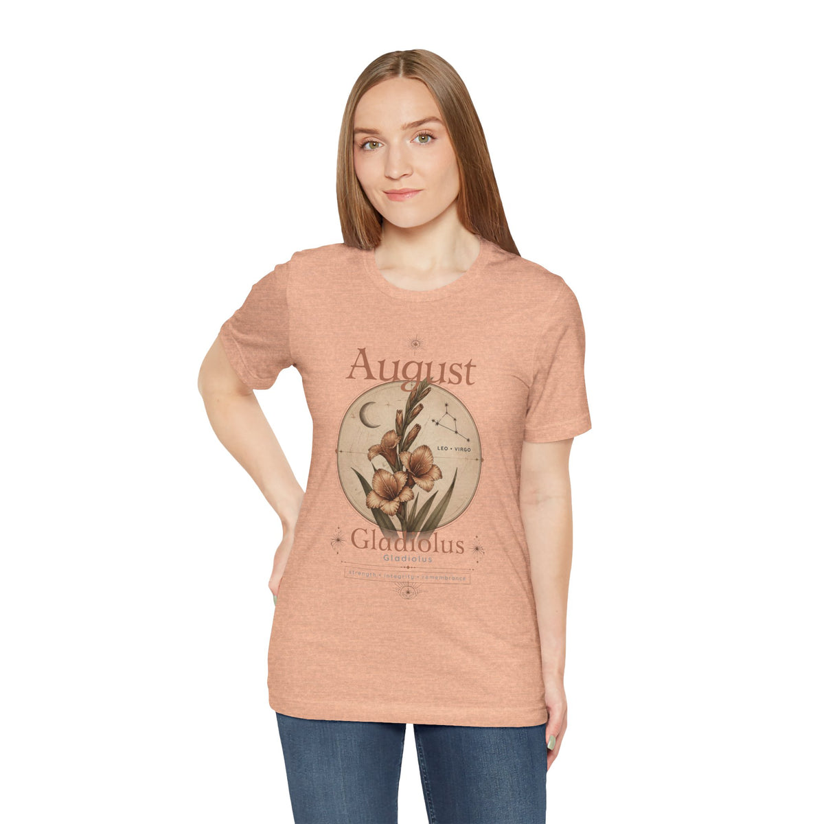 August Birth Flower Gladiolus Floral Tee