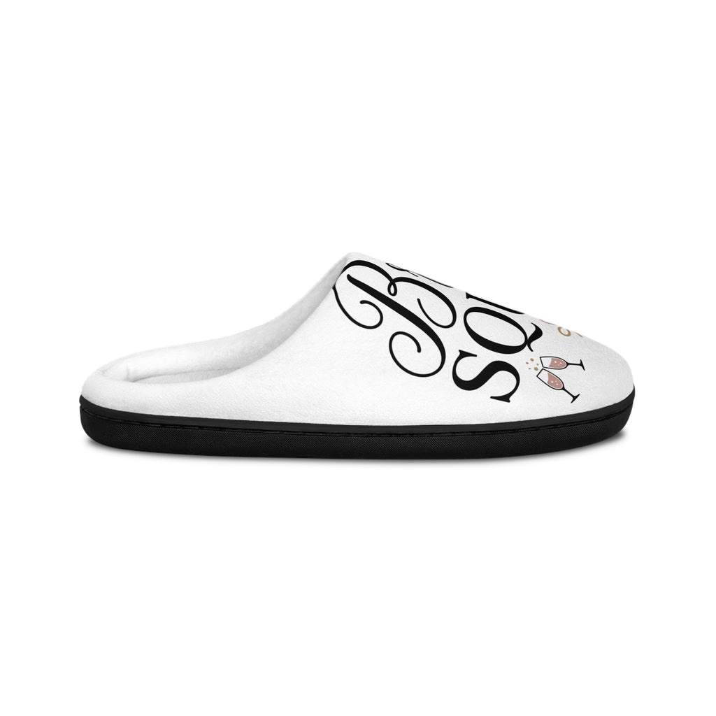 “Bride Squad” Script Design (Bachelorette Party, Bridal Shower Gift) Women’s Indoor Slippers