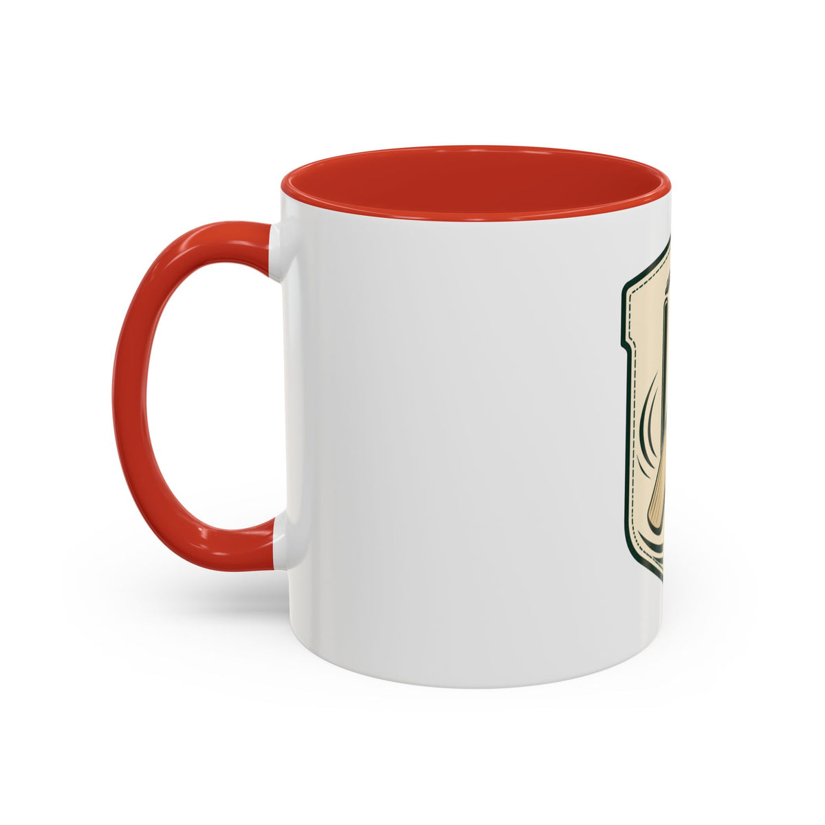 Cricket Crest Accent Mug — Vintage Bat & Ball Coffee Cup (11/15oz)