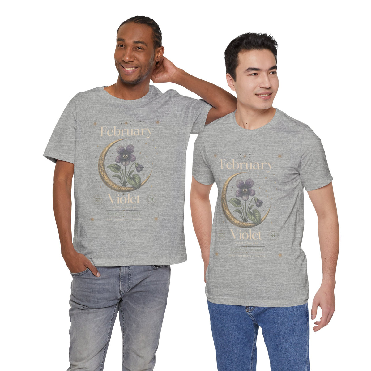 February Birth Flower Tee | Violet Botanical Design | Birthday Gift