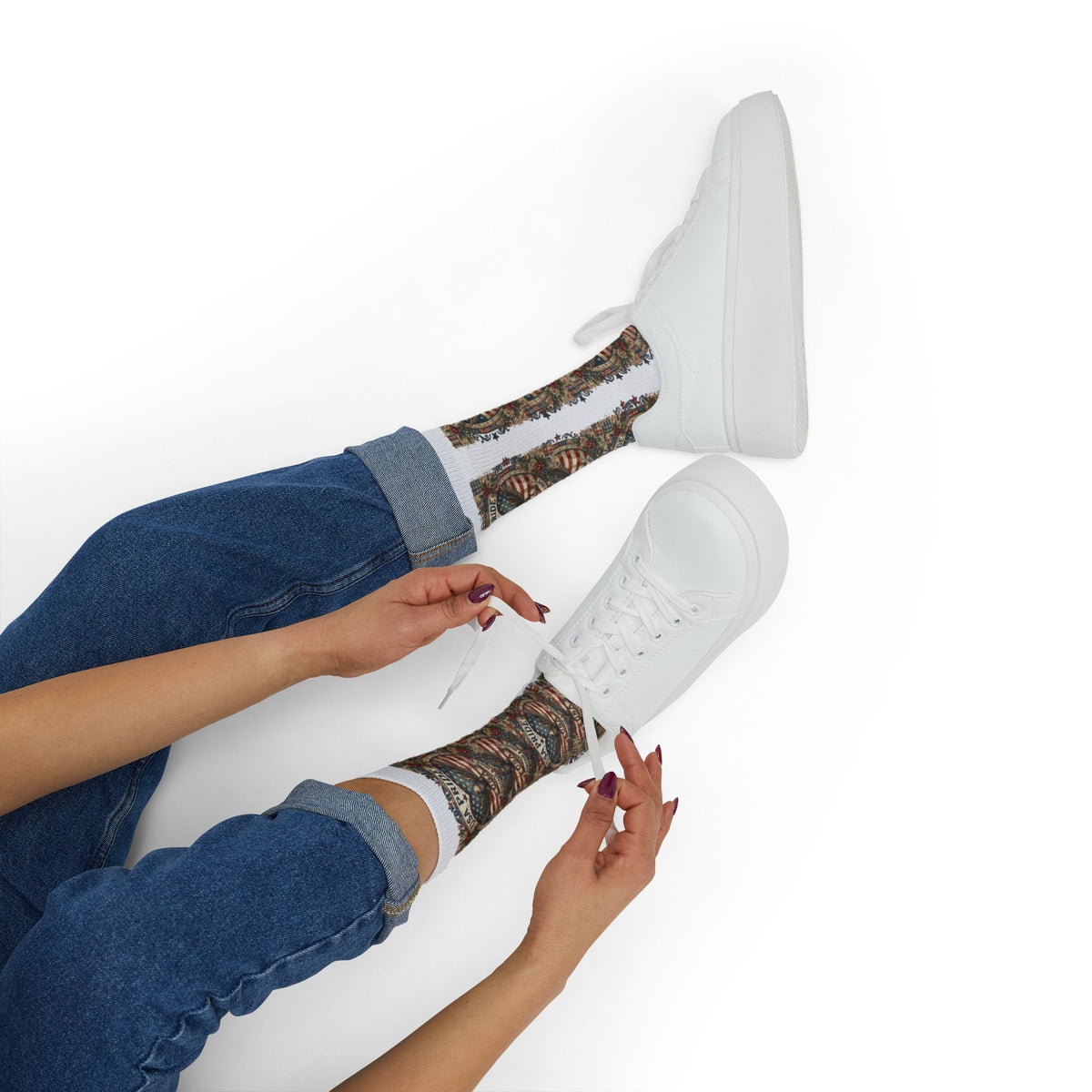 USA Pride Eagle Emblem Socks | American Flag Sublimation Socks