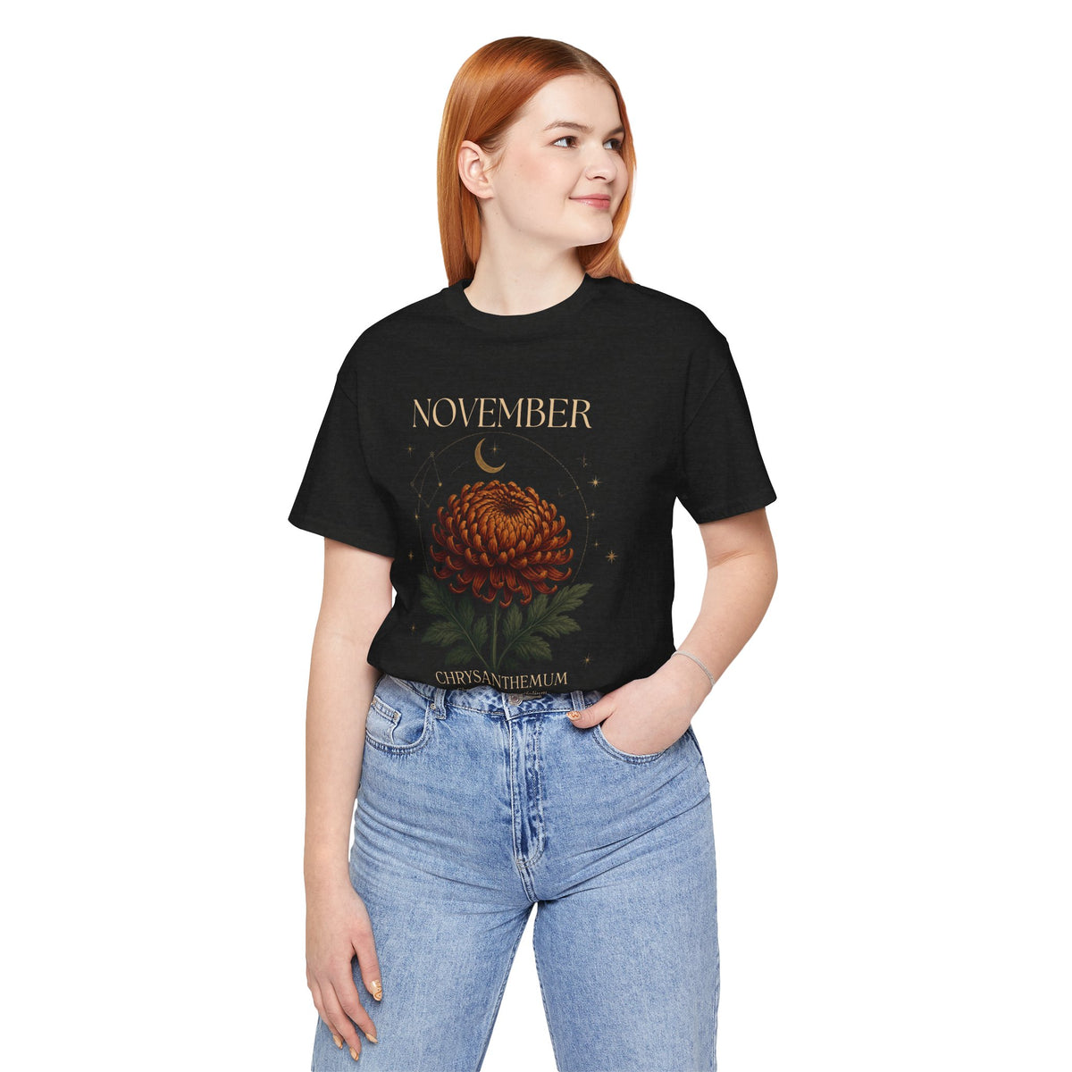 November Birth Flower Chrysanthemum Tee — Floral Birth Month T-Shirt
