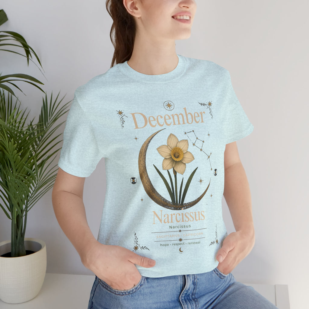 December Birth Flower - Narcissus T‑Shirt — Birth Month Flower Tee