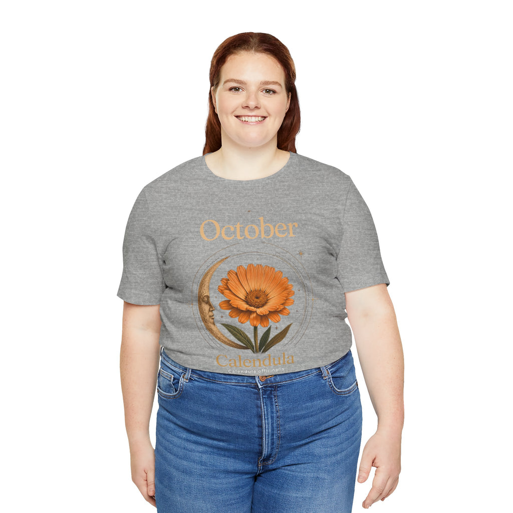 October Birth Flower Calendula T‑Shirt – Floral Birth Month Tee
