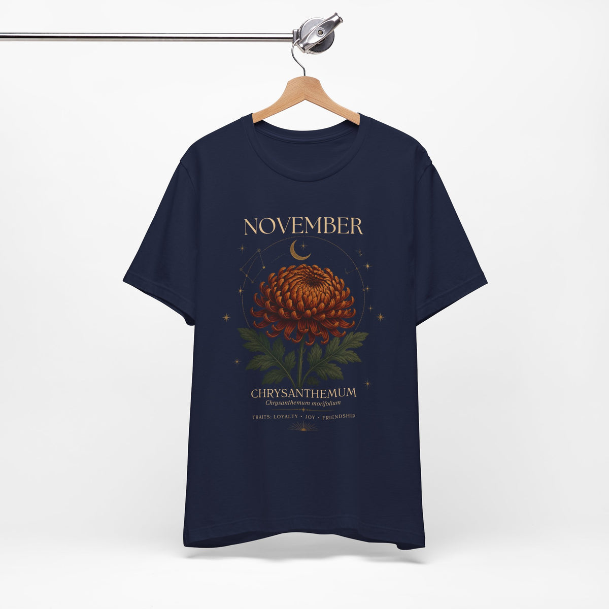 November Birth Flower Chrysanthemum Tee — Floral Birth Month T-Shirt