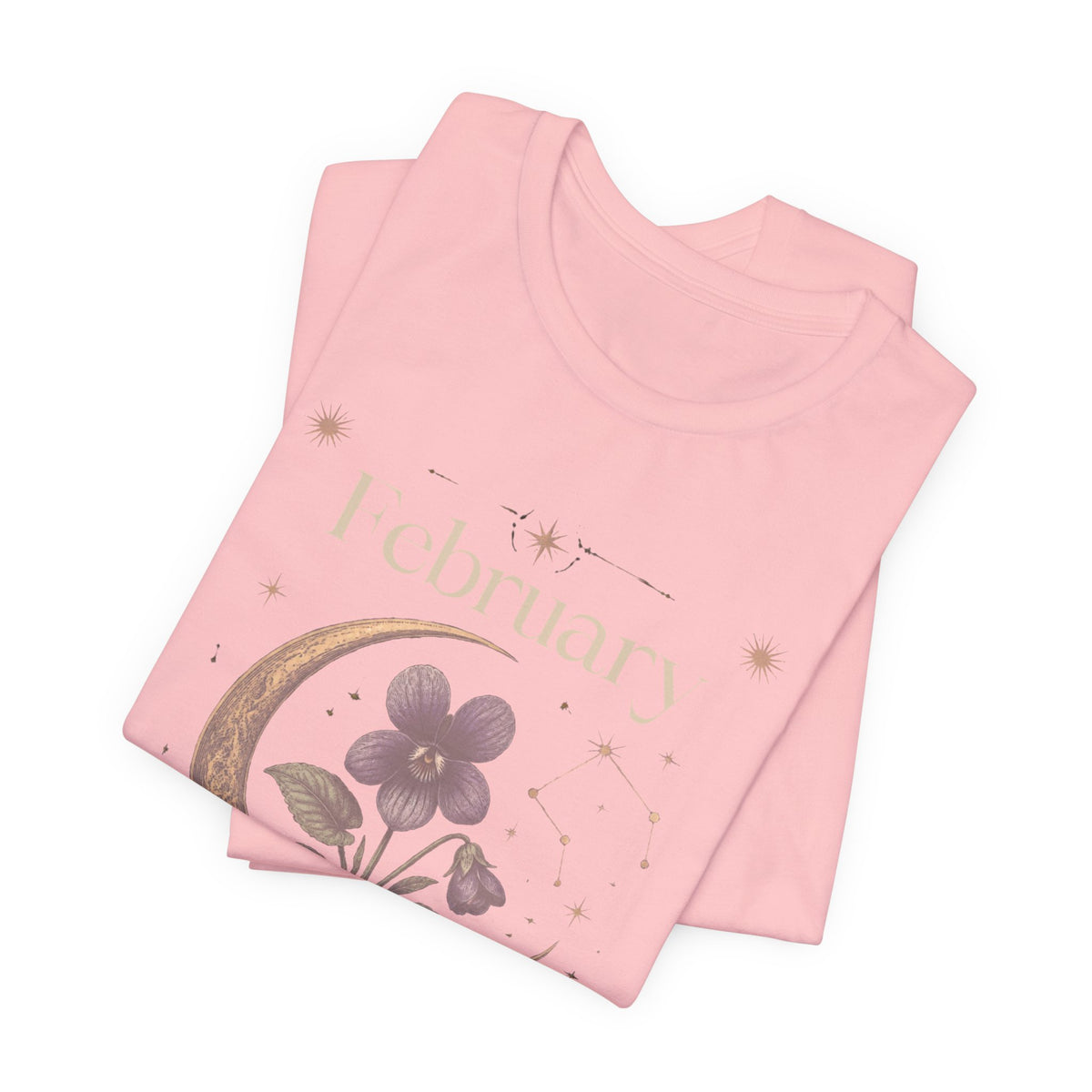 February Birth Flower Tee | Violet Botanical Design | Birthday Gift
