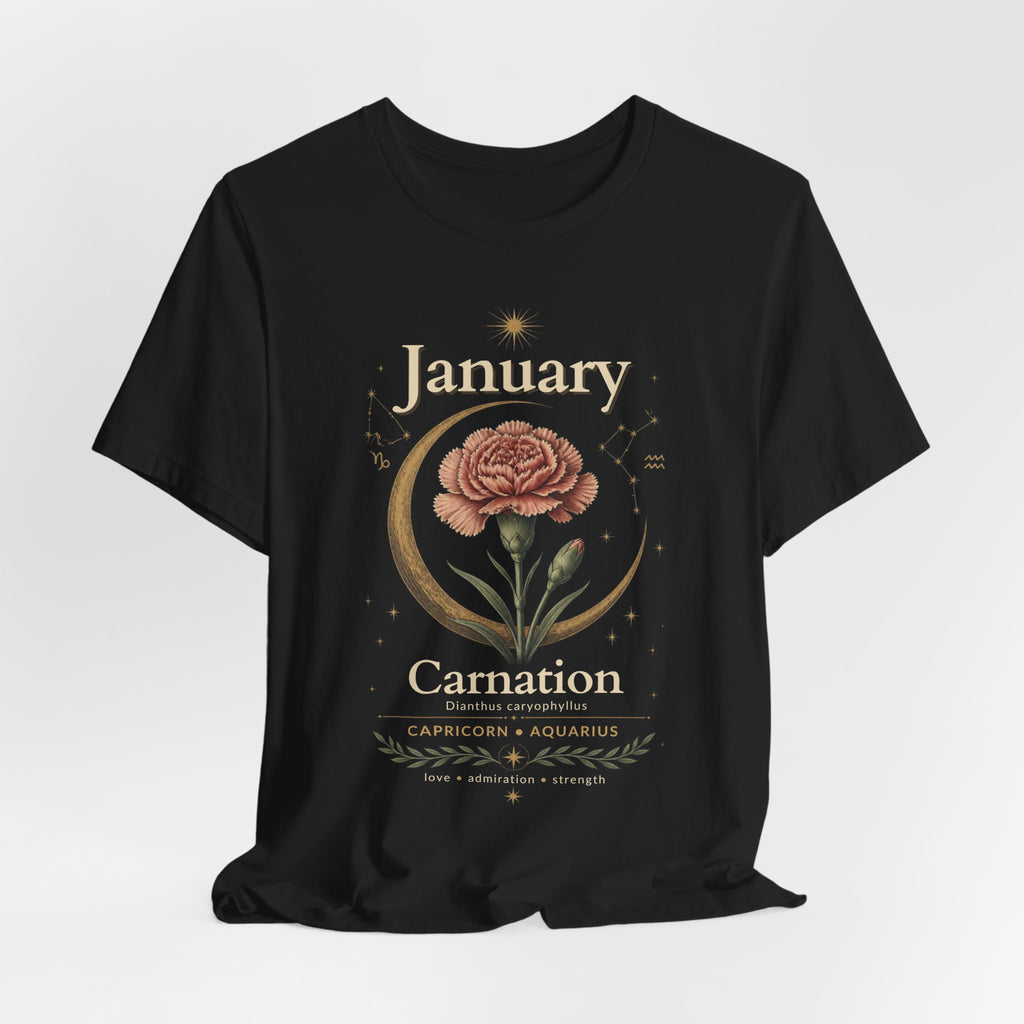 January Birth Flower - Carnation T-Shirt — Birth Month Flower Tee