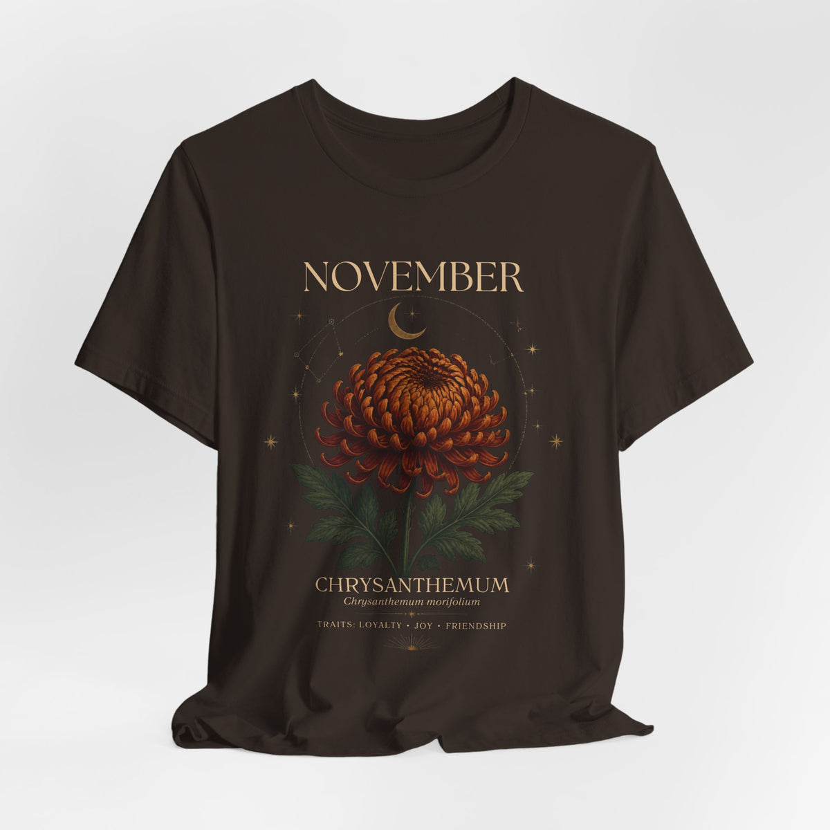 November Birth Flower Chrysanthemum Tee — Floral Birth Month T-Shirt