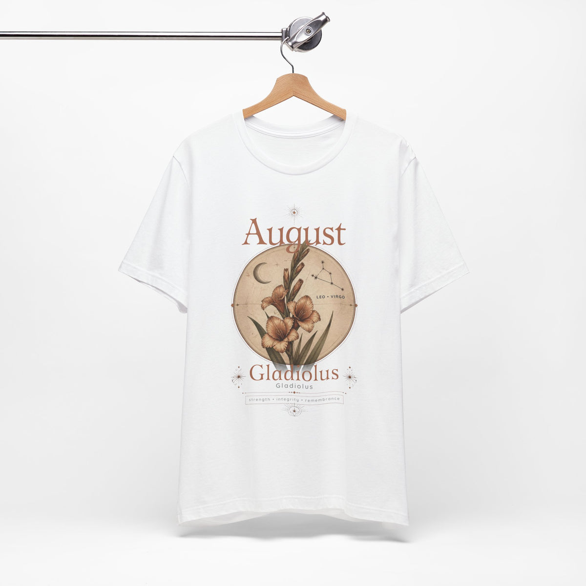 August Birth Flower Gladiolus Floral Tee