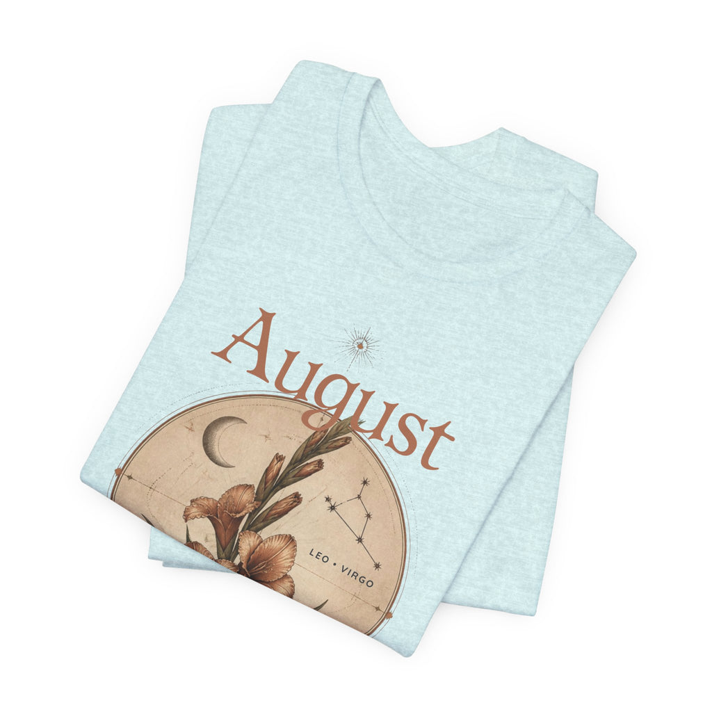 August Birth Flower Gladiolus Floral Tee
