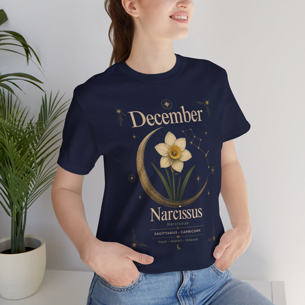 December Birth Flower - Narcissus T‑Shirt — Birth Month Flower Tee