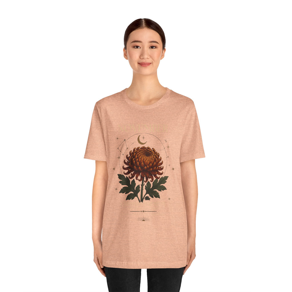 November Birth Flower Chrysanthemum Tee — Floral Birth Month T-Shirt