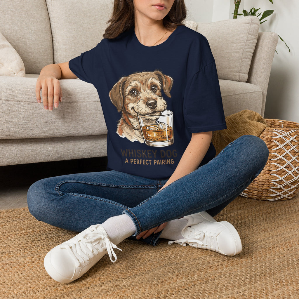 Whiskey Dog A Perfect Pairing T-Shirt | Dog & Whiskey Illustration